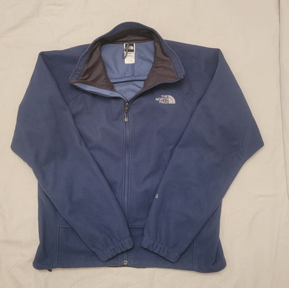 The North Face Windwall Fleece Jacket Mens Small Pockets Embroidered Logo Blue - Picture 10 of 16